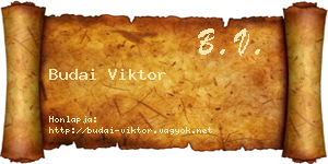 Budai Viktor névjegykártya